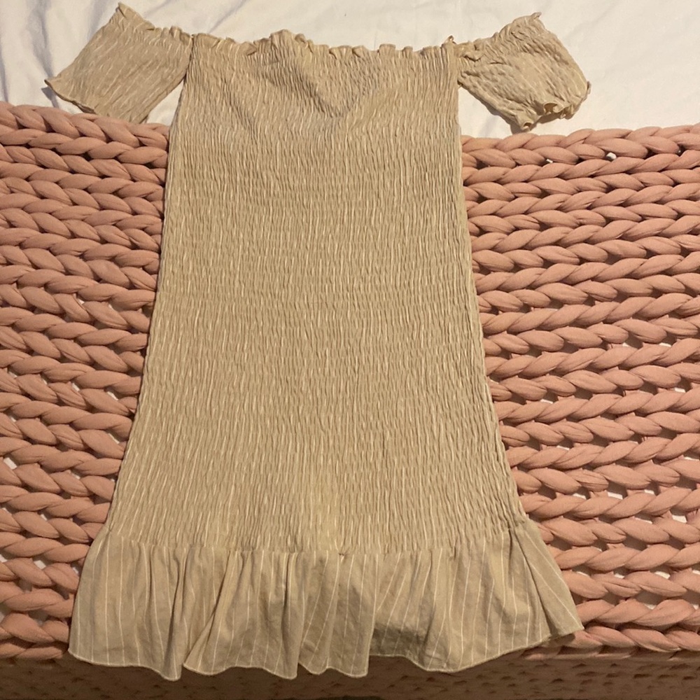 Tan & white dress